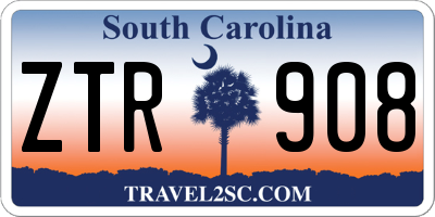 SC license plate ZTR908