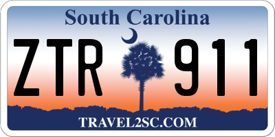 SC license plate ZTR911