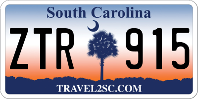 SC license plate ZTR915