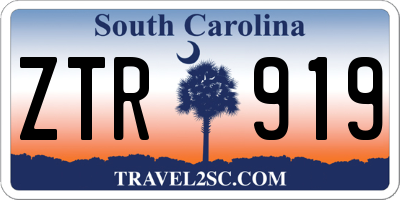 SC license plate ZTR919