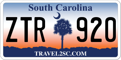 SC license plate ZTR920