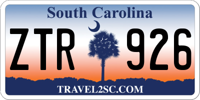 SC license plate ZTR926
