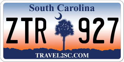 SC license plate ZTR927