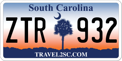 SC license plate ZTR932
