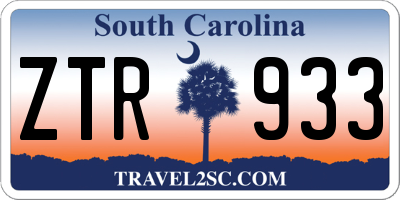 SC license plate ZTR933
