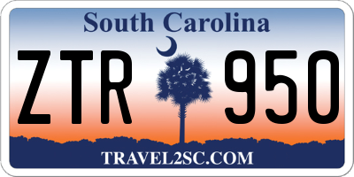 SC license plate ZTR950