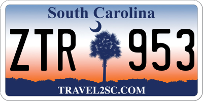 SC license plate ZTR953