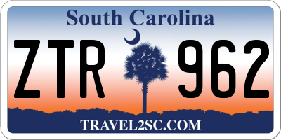 SC license plate ZTR962