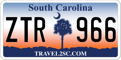 SC license plate ZTR966