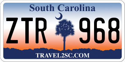 SC license plate ZTR968