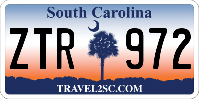 SC license plate ZTR972