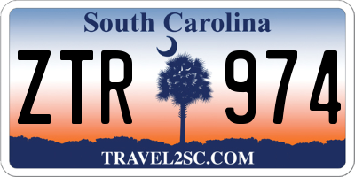 SC license plate ZTR974