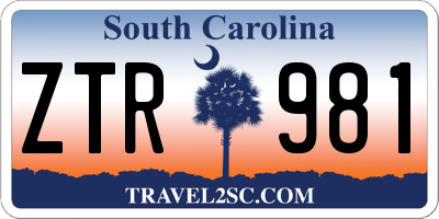 SC license plate ZTR981