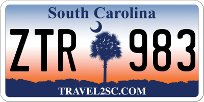 SC license plate ZTR983