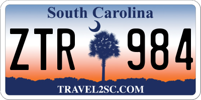 SC license plate ZTR984