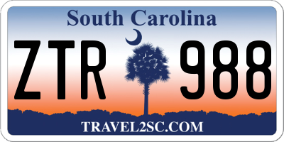 SC license plate ZTR988