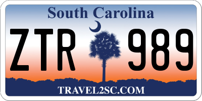 SC license plate ZTR989