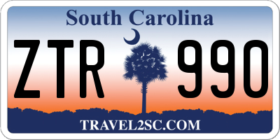 SC license plate ZTR990
