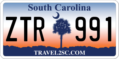 SC license plate ZTR991
