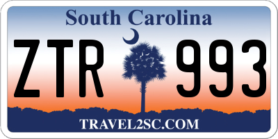 SC license plate ZTR993