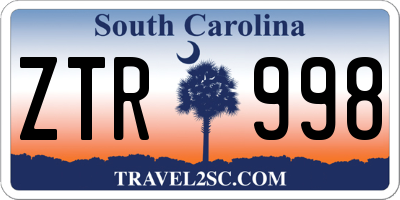 SC license plate ZTR998