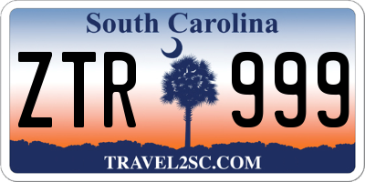 SC license plate ZTR999
