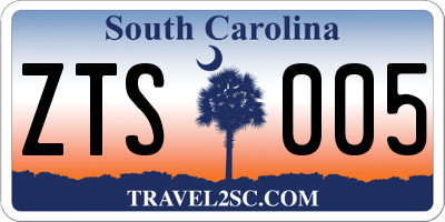 SC license plate ZTS005