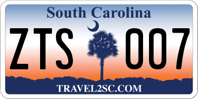 SC license plate ZTS007