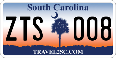 SC license plate ZTS008