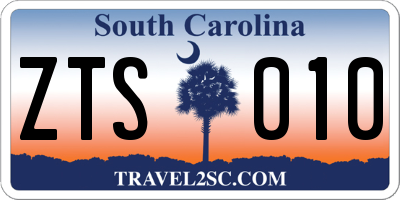 SC license plate ZTS010