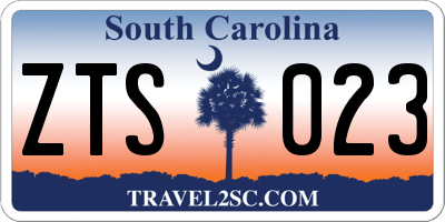 SC license plate ZTS023