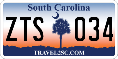 SC license plate ZTS034