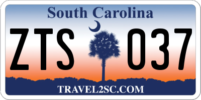 SC license plate ZTS037
