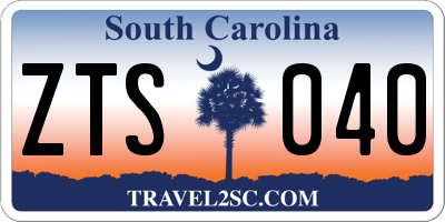 SC license plate ZTS040