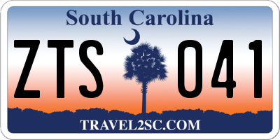 SC license plate ZTS041