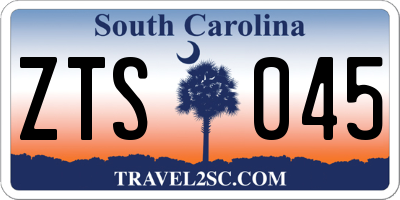 SC license plate ZTS045