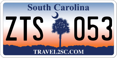 SC license plate ZTS053