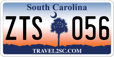 SC license plate ZTS056
