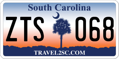 SC license plate ZTS068