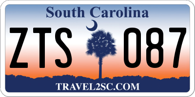 SC license plate ZTS087