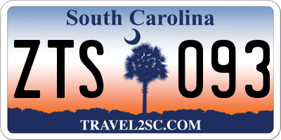 SC license plate ZTS093
