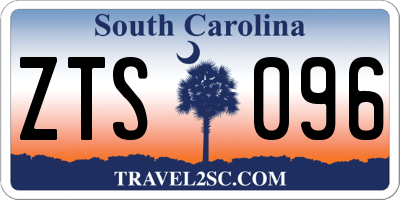 SC license plate ZTS096