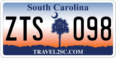 SC license plate ZTS098