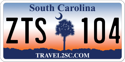 SC license plate ZTS104