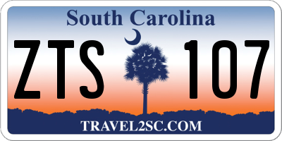 SC license plate ZTS107