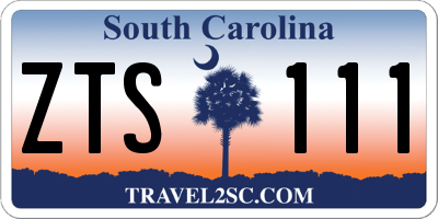 SC license plate ZTS111