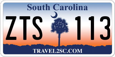 SC license plate ZTS113