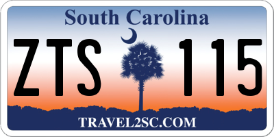 SC license plate ZTS115