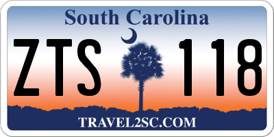SC license plate ZTS118
