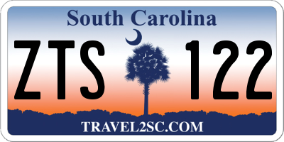 SC license plate ZTS122
